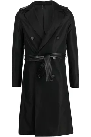 Dior Men Trench Coats - 2000s pre-owned double-breasted silk trench coat