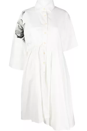 Ioana Ciolacu Floral-print asymmetric cotton shirtdress