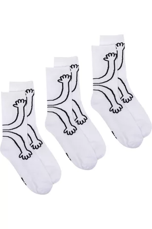 Natasha Zinko Hands-print three-pack socks