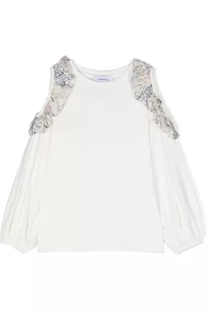 Simonetta Girls Blouses - Graphic-print long-sleeved blouse