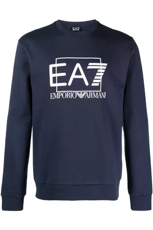 EA7 Men Sweatshirts - Logo-print crew-neck sweatshirt