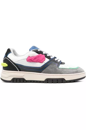 Msgm Men Sneakers - Colour-block panelled leather sneakers