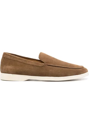 HENDERSON BARACCO Almond-toe suede loafers