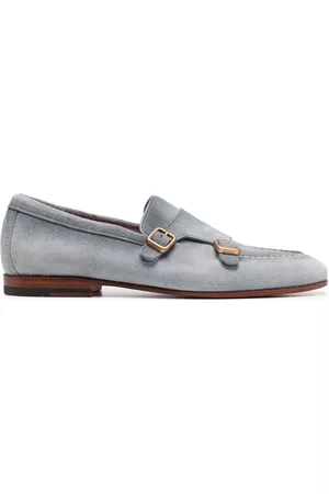 santoni Men Shoes - Double-buckle suede monk shoes
