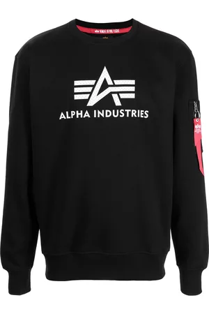 Alpha Industries Men Sweatshirts - Logo-print fleece sweatshirt