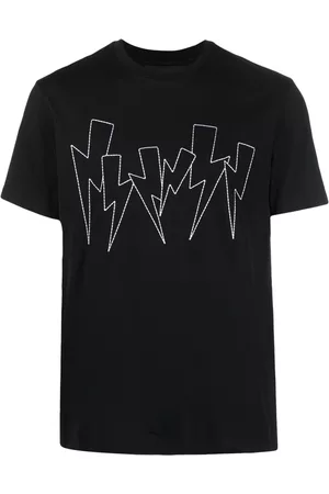 Neil Barrett Men Short Sleeve - Thunderbolt-print crew-neck T-shirt