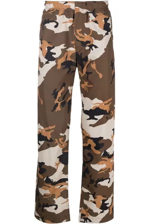 WoodWood Men Pants - Camouflage-pattern straight-leg trousers