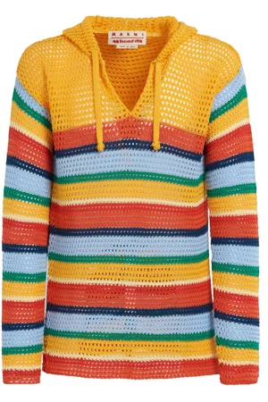 Marni Crochet-knit striped hoodie