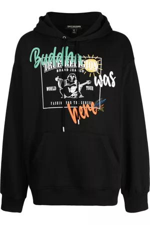 True Religion Men Sweatshirts - Graphic-print drawstring hoodie