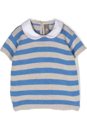 LITTLE BEAR Club-collar striped jumper