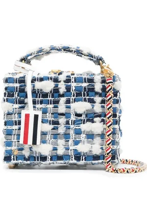 Thom Browne Mini denim pouf tweed bag