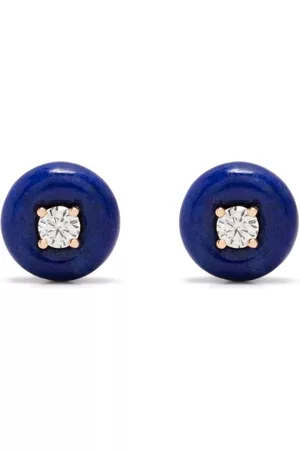 Fernando Jorge 18kt rose Orbit Medium diamond and lapis lazuli studs