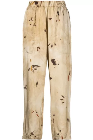 UMA WANG Graphic-print elasticated-waist trousers