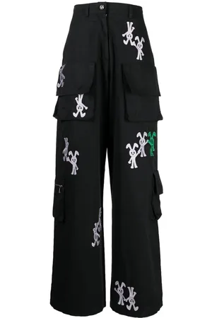 Natasha Zinko Bunny-embroidered cargo trousers