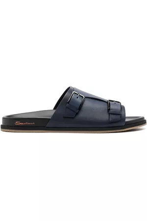 santoni Men Sandals - Flat leather sandals