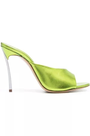 Casadei 105mm metallic leather mules