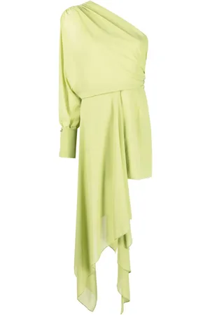 Patrizia Pepe Draped asymmetrical one-sleeve dress