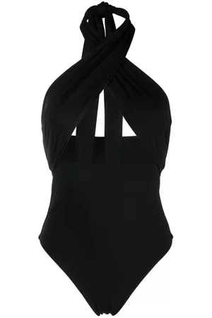 Nanushka Cut-out crossover-neck tie swimsuit