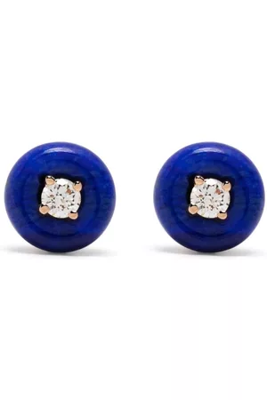 Fernando Jorge 18kt rose Orbit Small diamond and lapis lazuli studs