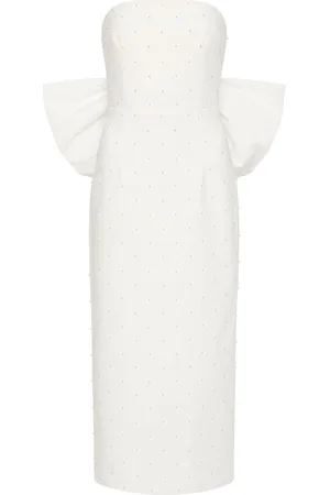 Rebecca Vallance Perle bow midi dress