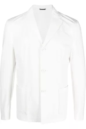D.A. Daniele Alessandrini Men Blazers - Single-breasted cotton-blend blazer