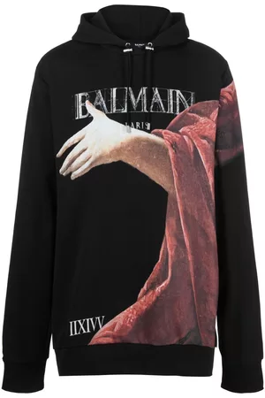 Balmain Graphic-print cotton hoodie