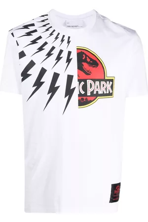 Neil Barrett Men Short Sleeve - Jurassic Park & Fair Isle Thunderbolt T-shirt