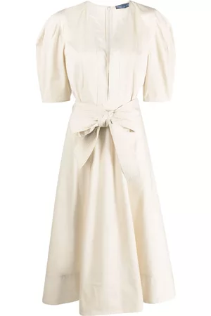Ralph Lauren Puff-sleeve cotton midi dress