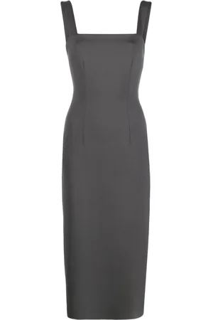 There Was One Square-neck pencil midi dress