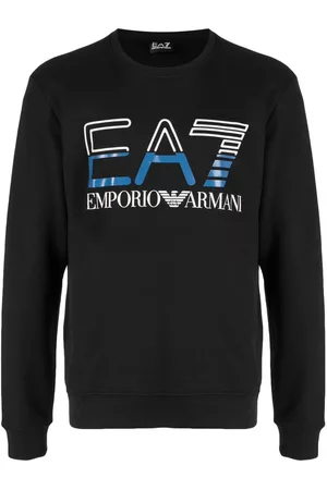 EA7 Men Sweatshirts - Logo-print long-sleeve sweatshirt