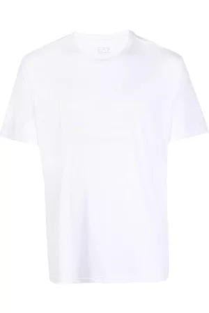 EA7 Men Short Sleeve - Logo-embossed cotton T-shirt
