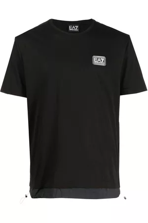 EA7 Men Short Sleeve - Logo-patch cotton T-shirt