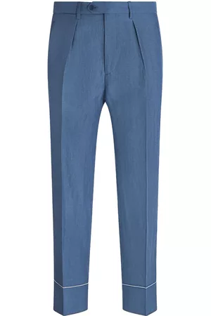 Etro Men Pants - Dart-detail tapered-leg trousers