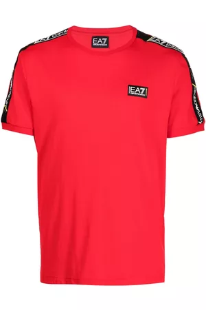 EA7 Men Short Sleeve - Logo-tape cotton T-shirt