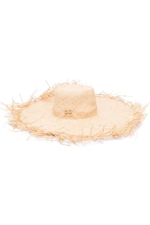 Ruslan Baginskiy Fringed wide-brim straw hat