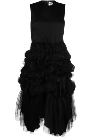 NOIR KEI NINOMIYA Gathered-tulle and satin midi dress