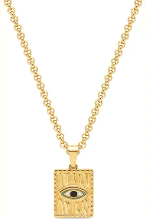 Nialaya Evil eye-motif pendant necklace