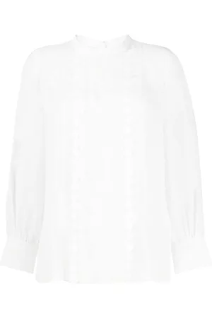 SHIATZY CHEN Mulberry silk lace-appliqué shirt