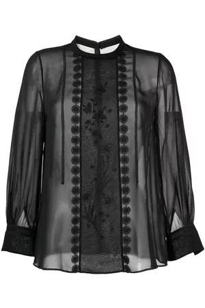 SHIATZY CHEN Mulberry silk lace-appliqué shirt