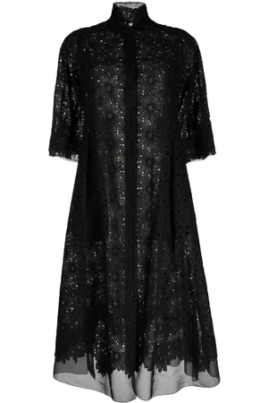 SHIATZY CHEN Sheer-lace cotton long coat