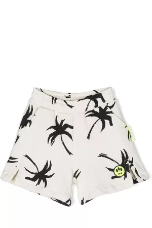 BARROW Palm-tree print cotton short