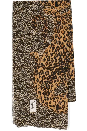 Saint Laurent 1980s leopard-print silk scarf