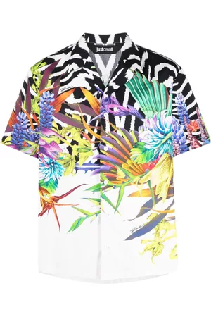 Roberto Cavalli Men Long sleeves - Floral-print long sleeved shirt