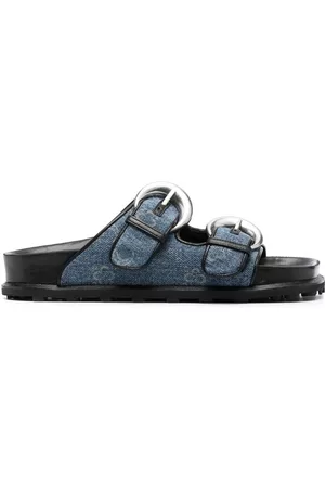 Marine Serre Regenerated denim monogram sandals