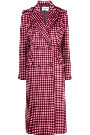Rebecca Vallance Women Coats - Double-breasted plaid wool coat