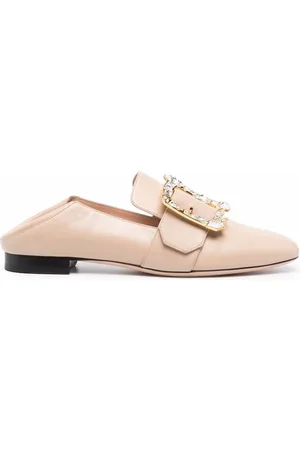 Bally Buckle strap foldable heel loafers