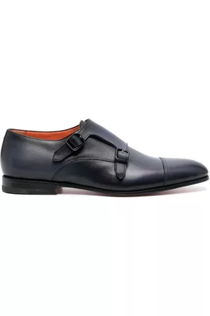 santoni Men Shoes - Double-buckle leather shoes