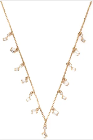Suzanne Kalan 18kt yellow Classic diamond cascade necklace