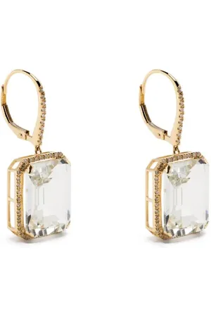 Shay 18kt yellow gold Portrait topaz and diamond earring