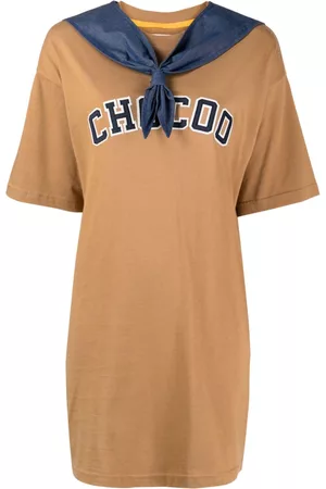 Chocoolate Logo-embroidered T-shirt dress
